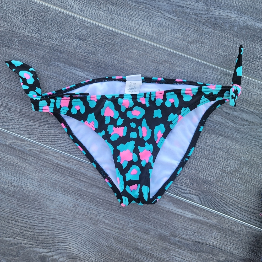 Billabong Bikini Bottom Small Teal Cheetah Print